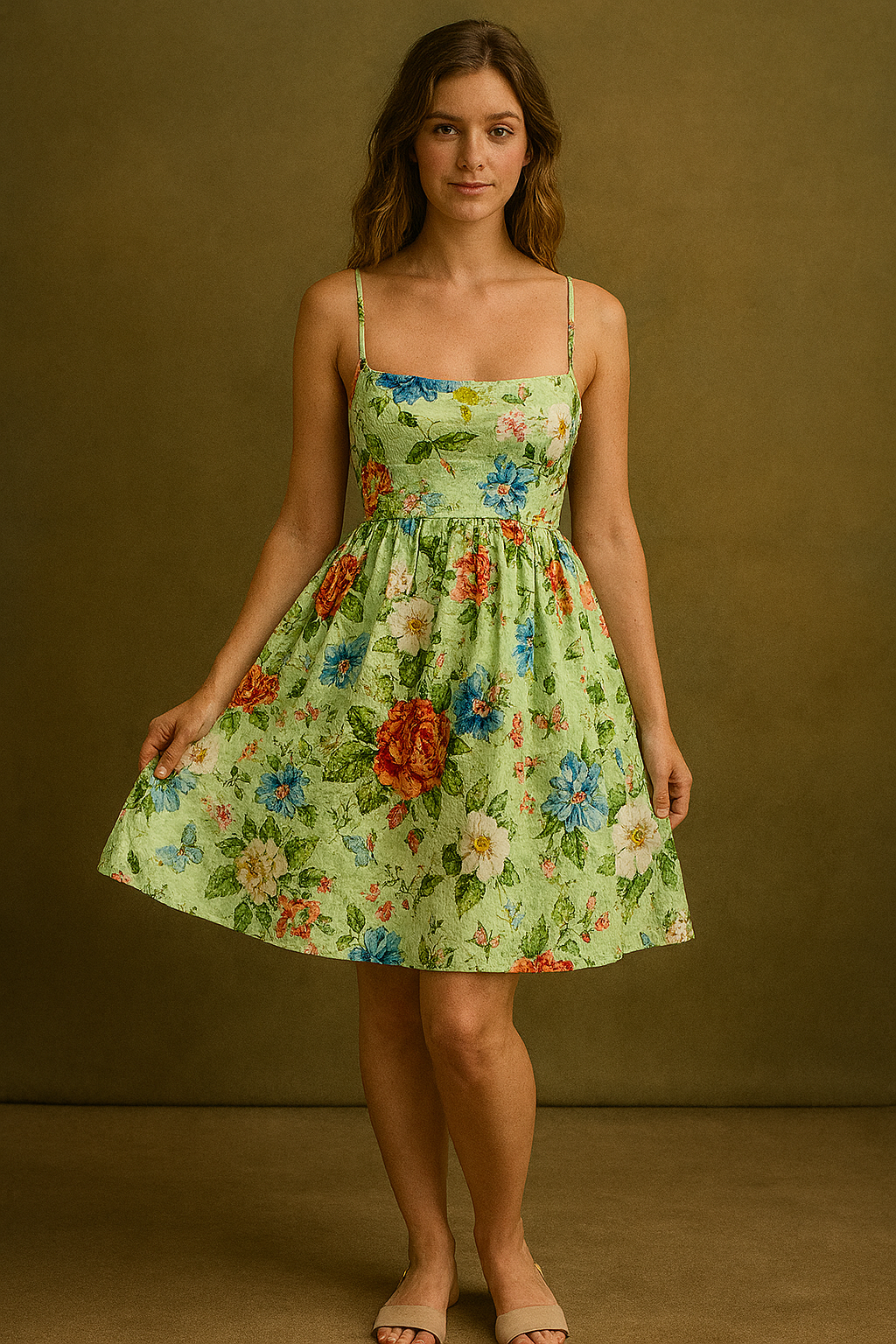 Vestido Curto Estampado Verde Calmaria – FARM Rio